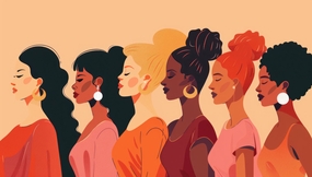 不同肤色女性插画摄影图片